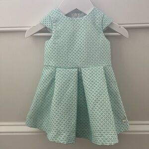 Tartine et Chocolat White and Turquoise Occasion Dress